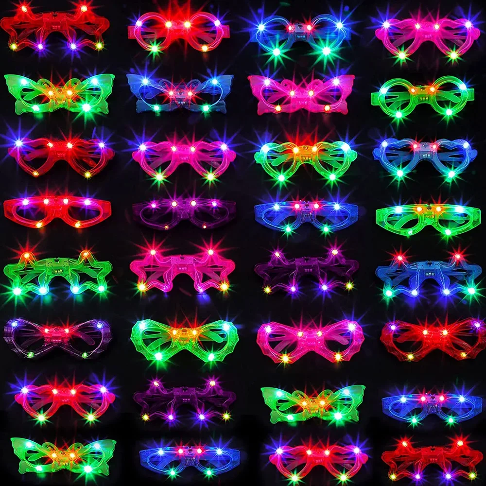 Glow In The Dark Party Glasses - Óculos de LED Neon que Brilham