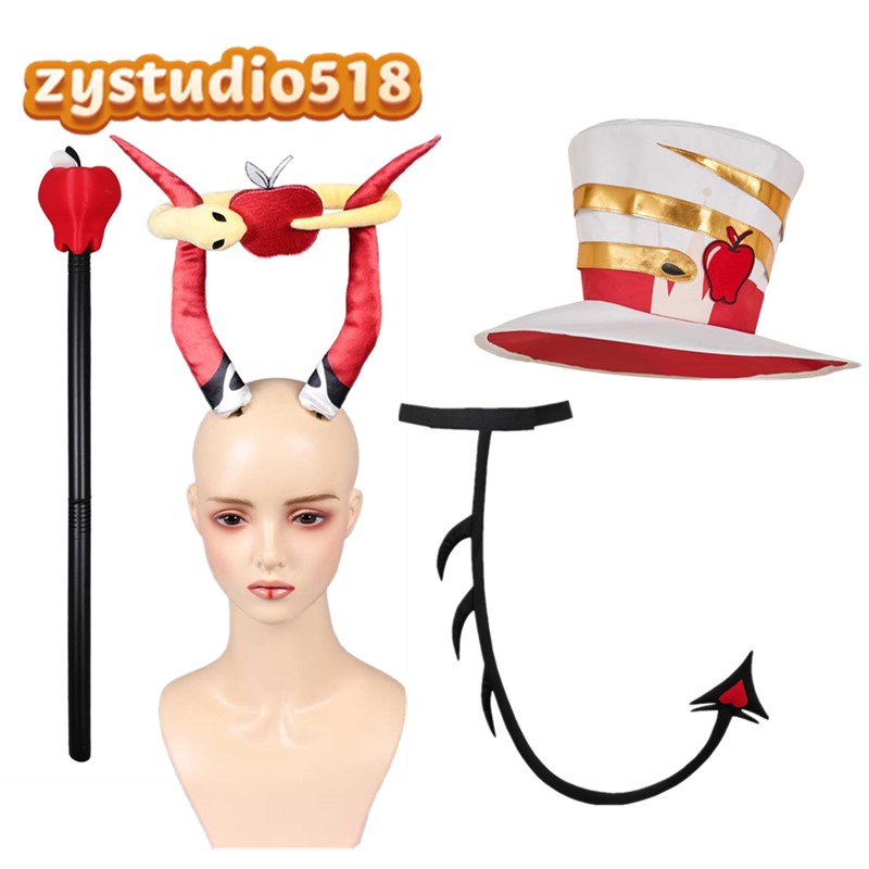 Magic Tricks - Adulto lúcifer cosplay cauda chapéu varinha