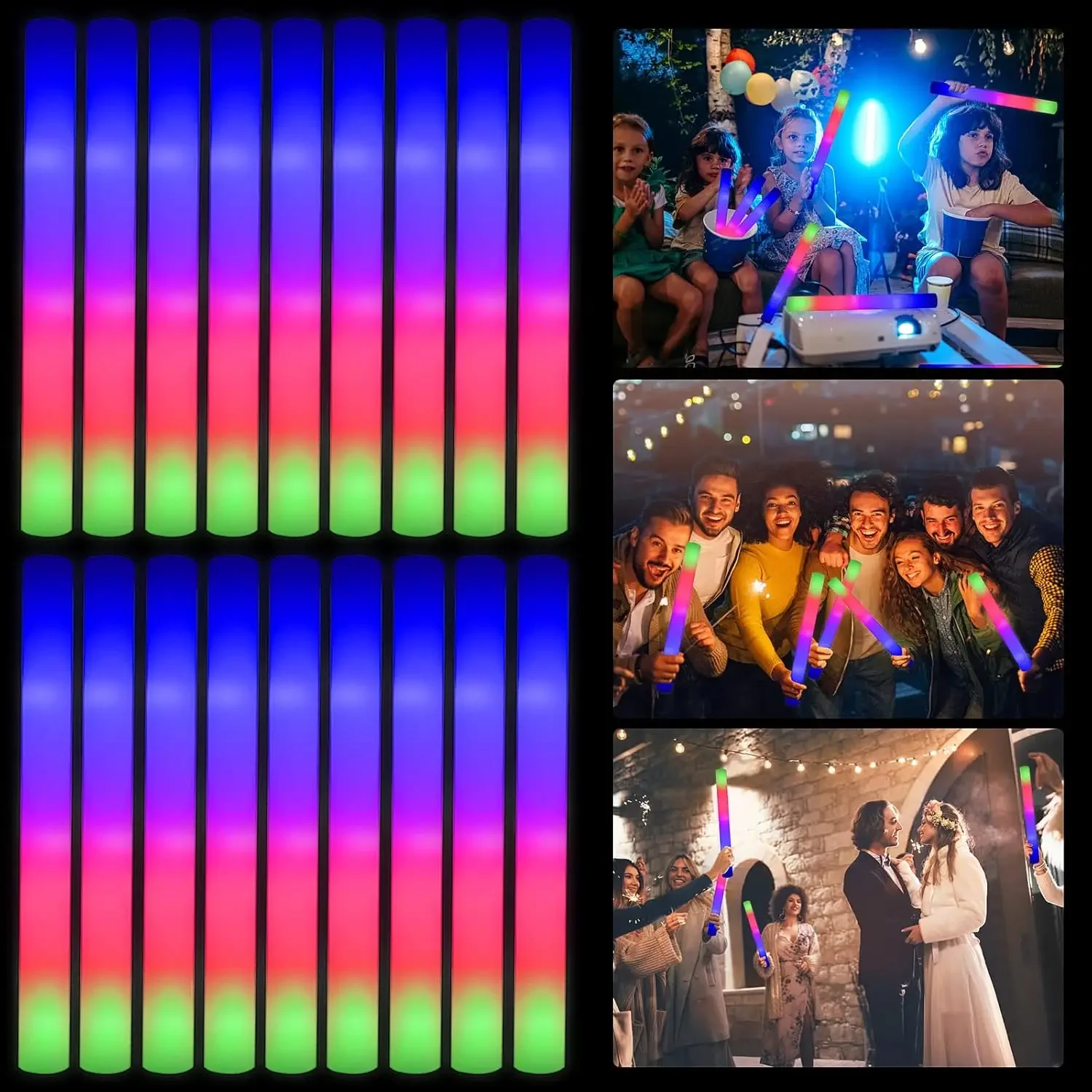 1Z-50PCS Bastões de Espuma LED - Flashing Led Foam Sticks Party avaliação e preço