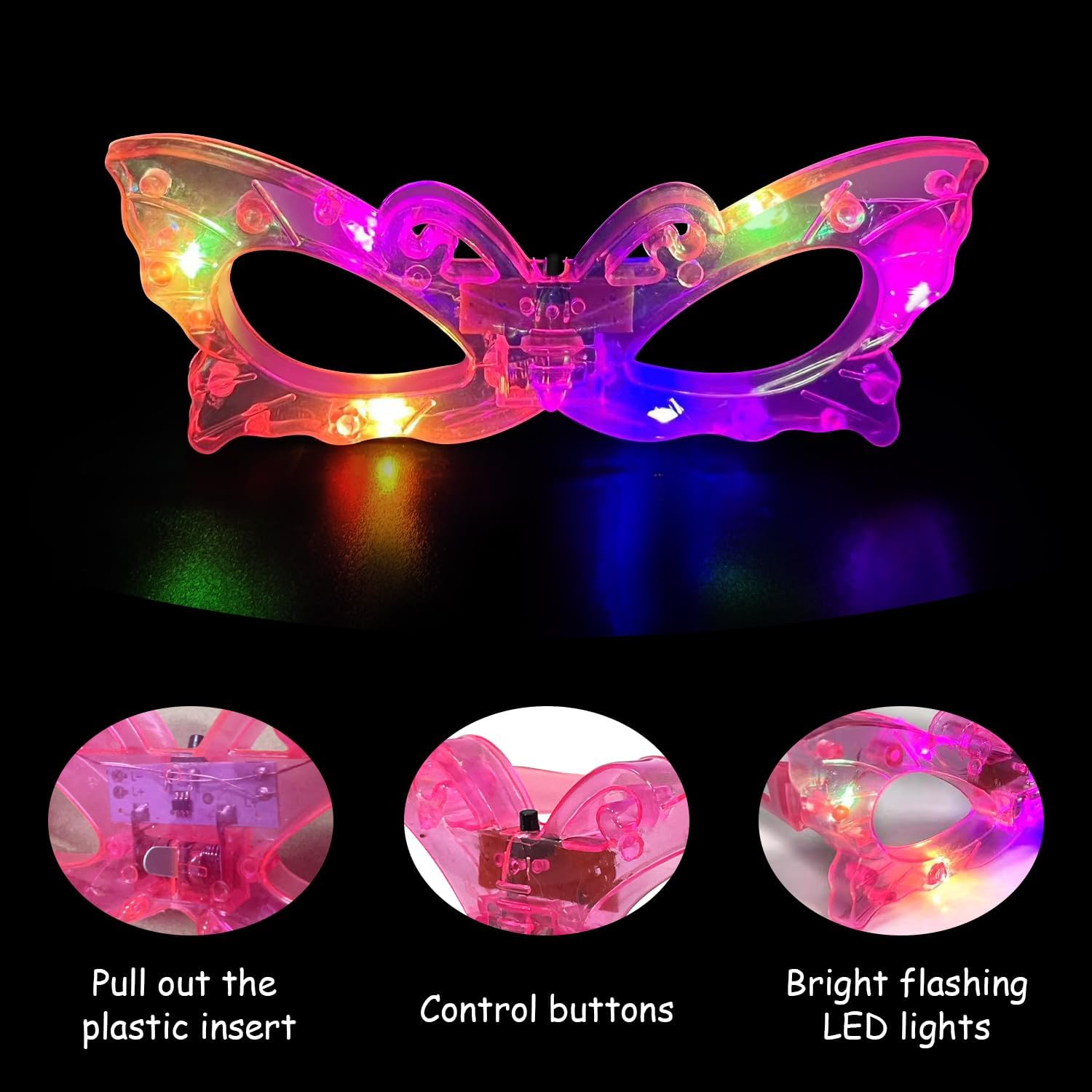 12 pares de óculos com luzes L - Glow In The Dark Party Glasses avaliação e preço