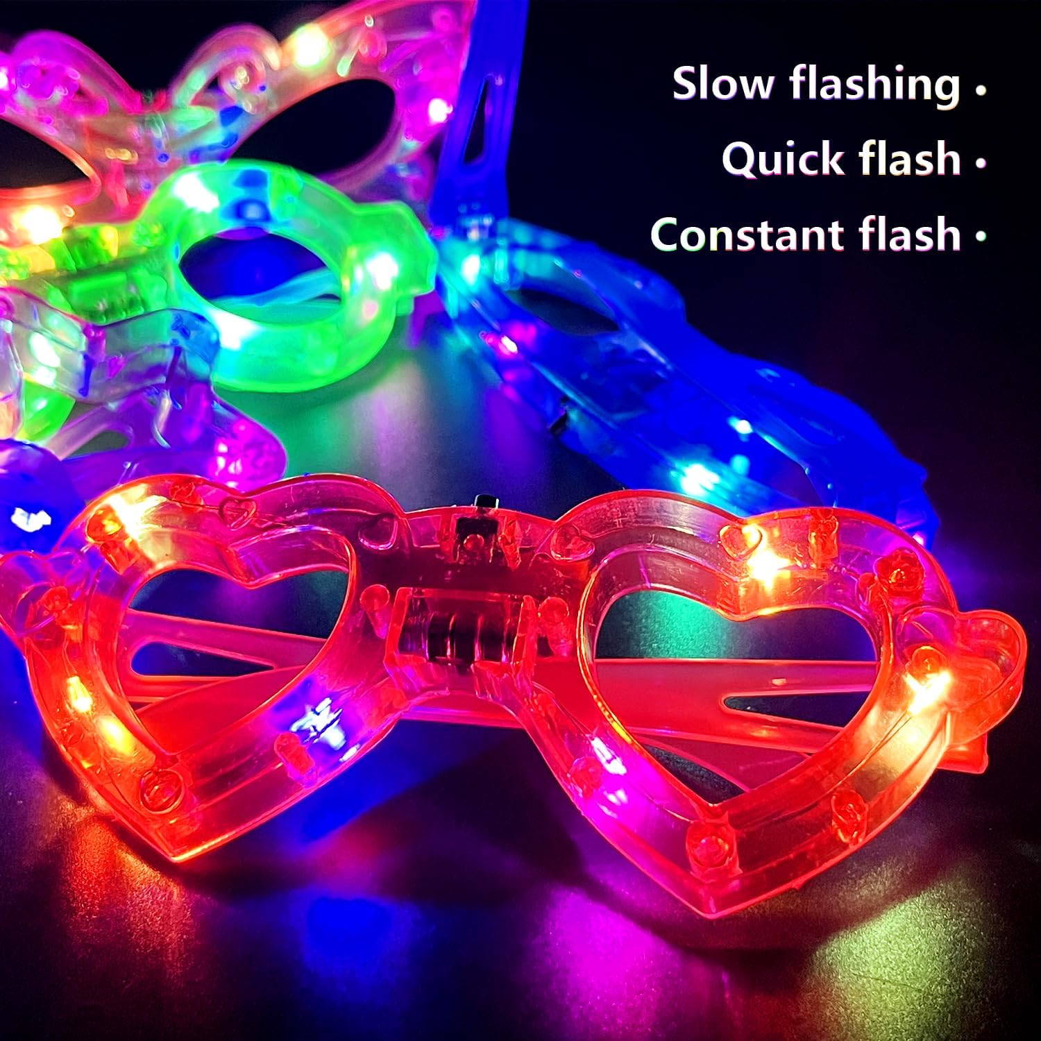 12 pares de óculos com luzes L - Glow In The Dark Party Glasses avaliação e preço