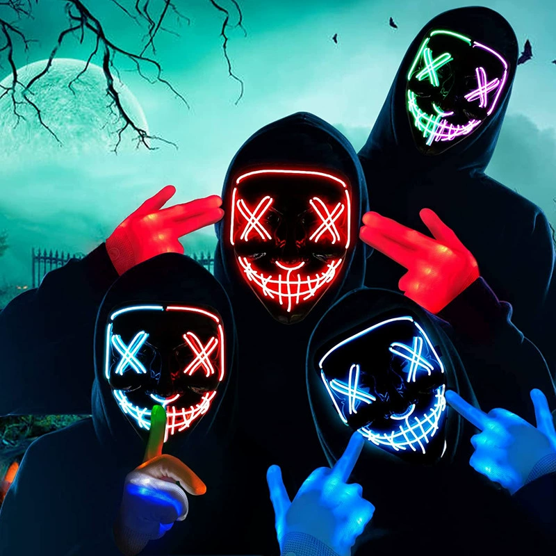 Máscara de purga LED neon sem  - Led Purge Mask Halloween avaliação e preço