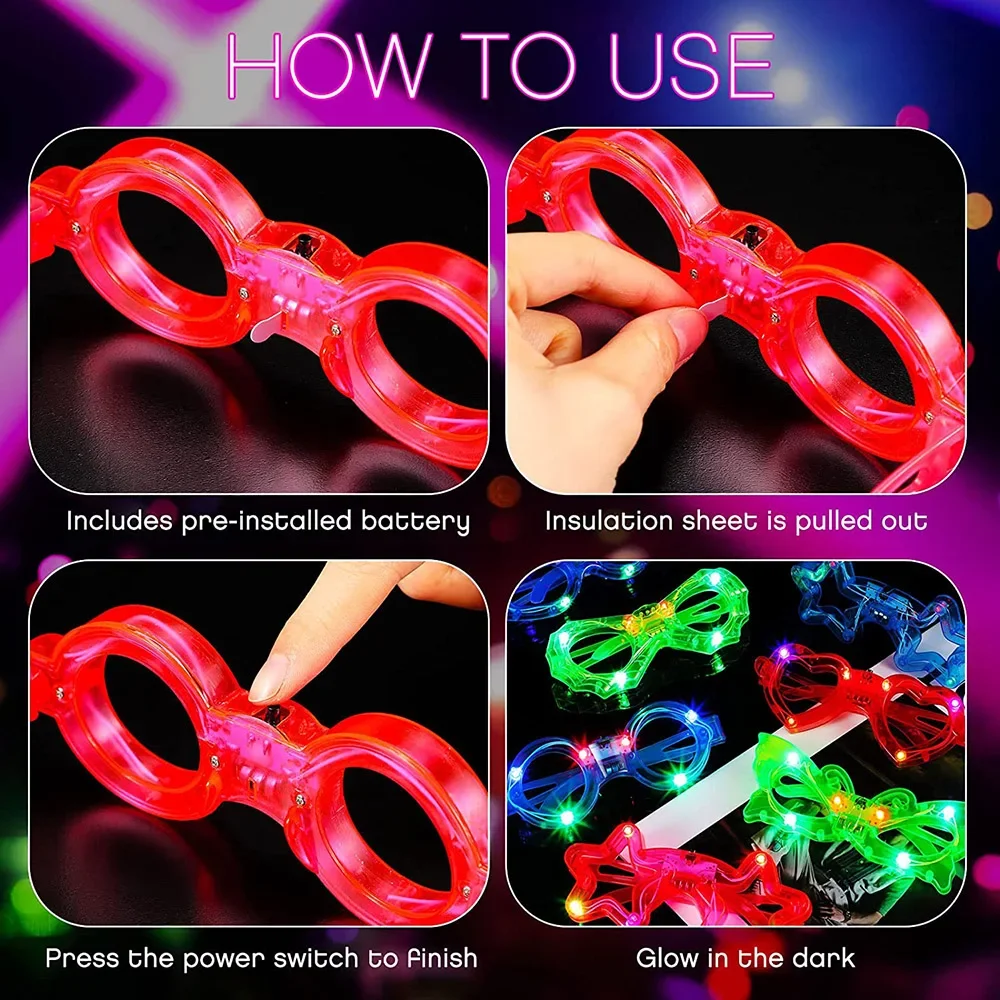 Óculos de LED Neon que Brilham - Glow In The Dark Party Glasses avaliação e preço